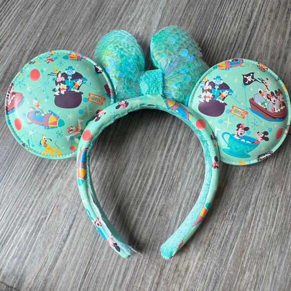 Disney Parks Minnie Mouse Play in the Park Fav Five Attraction Ear Headband - Picture 2 of 2